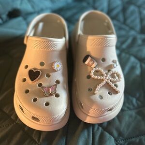 CROCS Beige Clogs with Charms